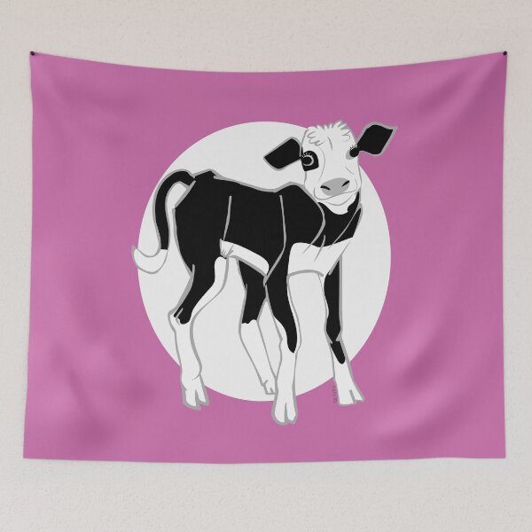 Item preview, Black and White Calf in magenta designed and sold by belettelepink.