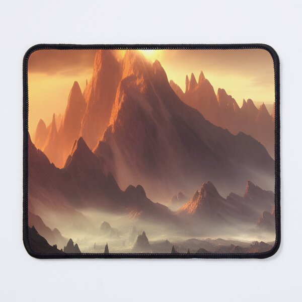 Item preview, beautiful misty mountain sunset designed and sold by Imagin-arium.