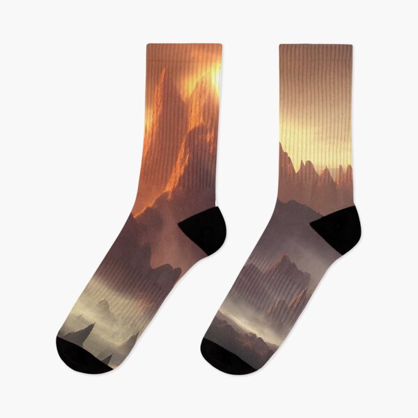 Item preview, beautiful misty mountain sunset designed and sold by Imagin-arium.