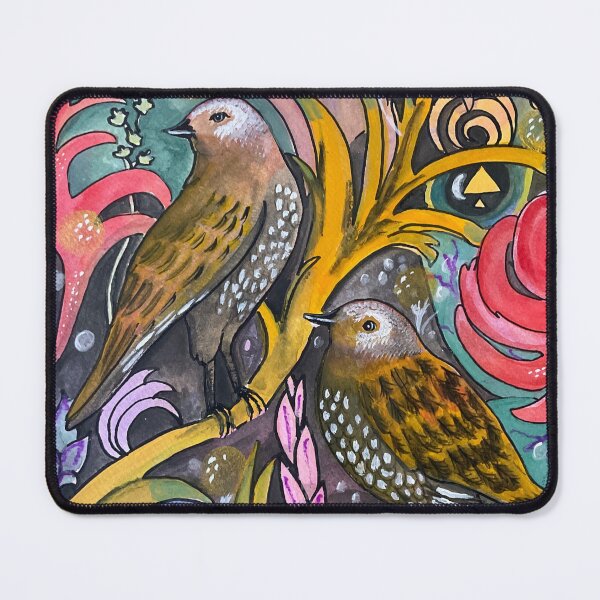 Item preview,  Sparrows in a fantasy garden  designed and sold by LynseysArtShop.
