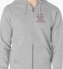 Treat People With Kindness (Red/Grey) Zipped Hoodie