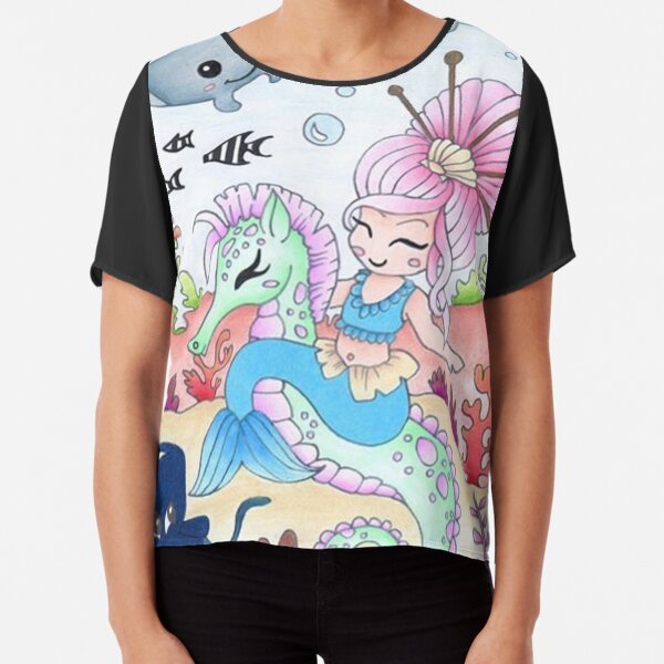 Sea Horse Ride by Honor Marie Chiffon Top