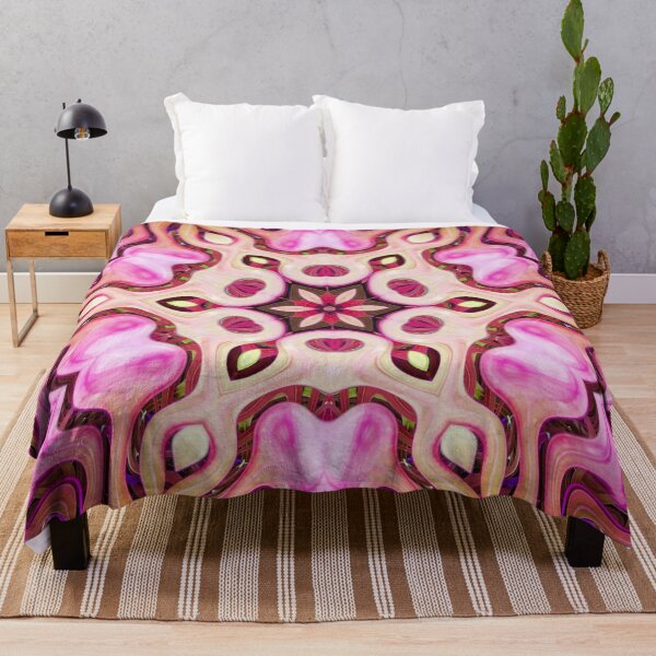 Item preview, Boho Vibes Abstract Kaleidoscope Maximalism Hippie Style Eclectic Mix of Lilac Pink Cream 15 of 16 designed and sold by Beachy.