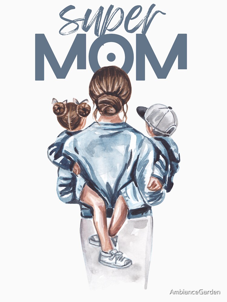 Super Mom Watercolor Design T-shirt Design