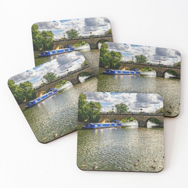Item preview, A Blue Narrowboat at Wallingford Bridge designed and sold by IanWL.