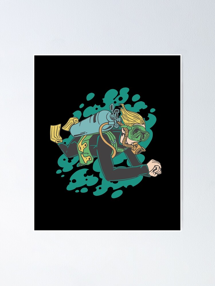 Divers, diving, deep sea divers Poster by DerSenat