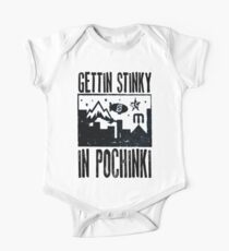Body de manga corta para bebé Gettin 'Stinky en Pochinki (Black Print)