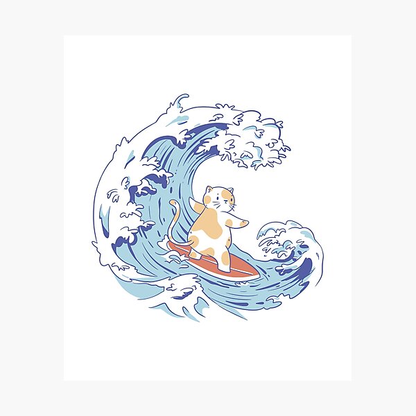 Item preview, surfing cat designed and sold by DerSenat.