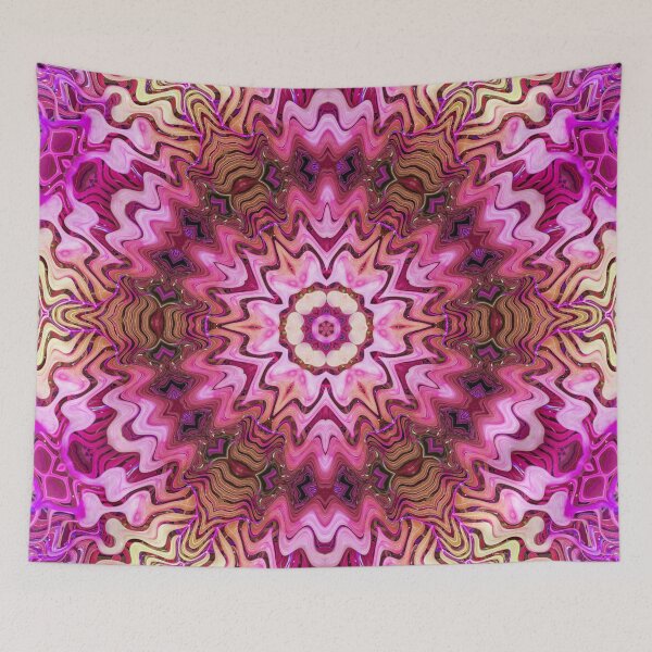 Item preview, Boho Vibes Abstract Kaleidoscope Maximalism Hippie Style Eclectic Mix of Lilac Pink Cream 16 of 16 designed and sold by Beachy.