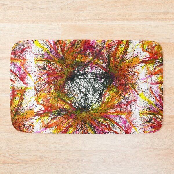 Item preview, Tapping In To The Energy Fields Of Life #643 Bold Unique Vibrant Hand-painted OOAK Original Abstract Painting Detail 1 In Red Orange Yellow Fuchsia Pink Inspired By Flora Floral Botany Boho Pattern designed and sold by Rainbow Artist Orlando L.