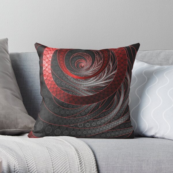 Échelles cramoisies cordées dans l'oeil du vampire Coussin