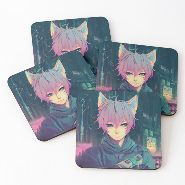 Item preview, Futuristic anime CatBoy gifts for manga lovers designed and sold by Mobius Spot Collective.
