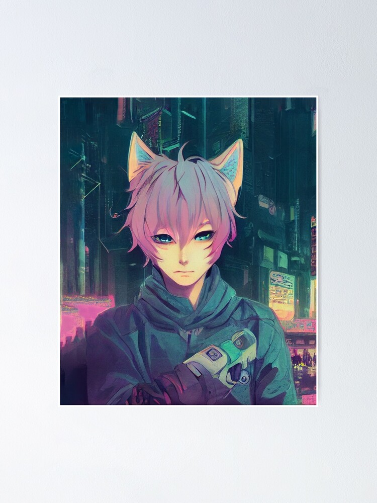 Futuristic anime CatBoy gifts for manga lovers Poster for Sale by