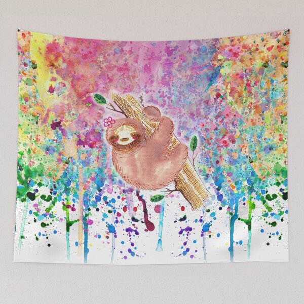 Item preview, Girly Sloth Watercolor Rainbow Paint Drip designed and sold by SaradaBoru.