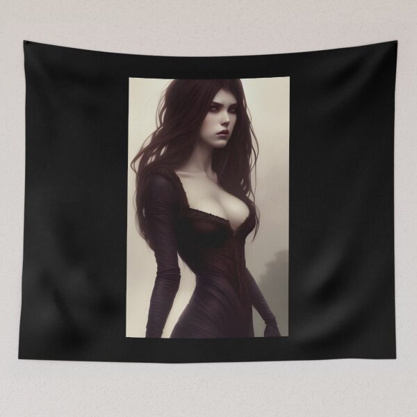Item preview, Sexy Vampire Lady Alluring Seductress Beautiful Artwork  Classic T-Shirt designed and sold by TraccSmith.