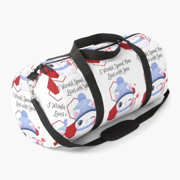 Item preview, I would spend Nine Lives with You - White calm cat cartoon with hat, and scarf - cat - red geometric background - cartoon aesthetic - Adorable designed and sold by Mechanical-Artt.
