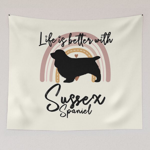 Item preview, Sussex Spaniel Dog Rainbow Aesthetic Boho designed and sold by rafaeltto.