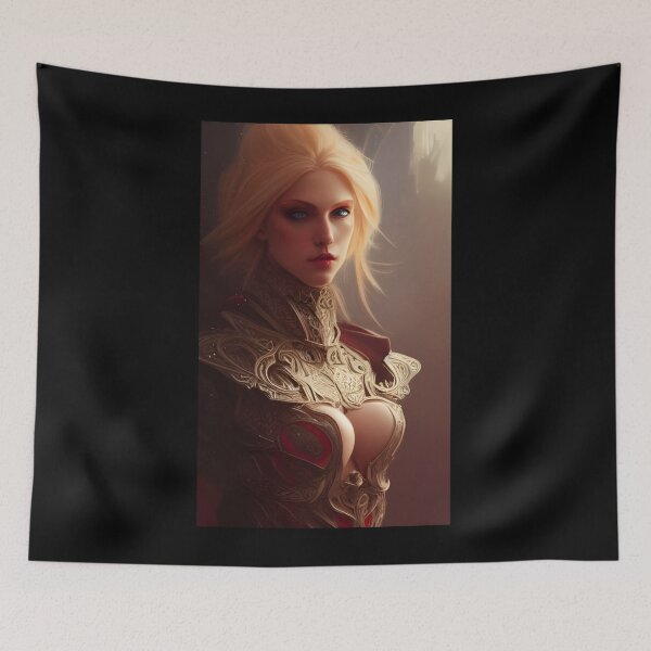 Item preview, Sexy Blonde Vampire Warrior Intricate Corset Dress Seductress Artwork  Classic T-Shirt designed and sold by JimHardman.