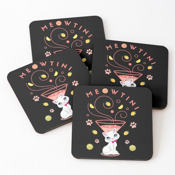 Item preview, Meowtini, Anyone? A Meowtini Shaken, Not Purred, Please. Funny Adorable Cat Pun. designed and sold by zicutza.