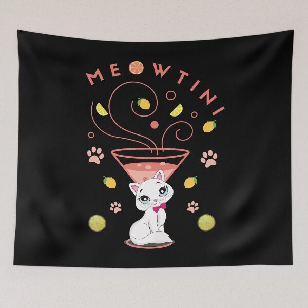 Item preview, Meowtini, Anyone? A Meowtini Shaken, Not Purred, Please. Funny Adorable Cat Pun. designed and sold by zicutza.