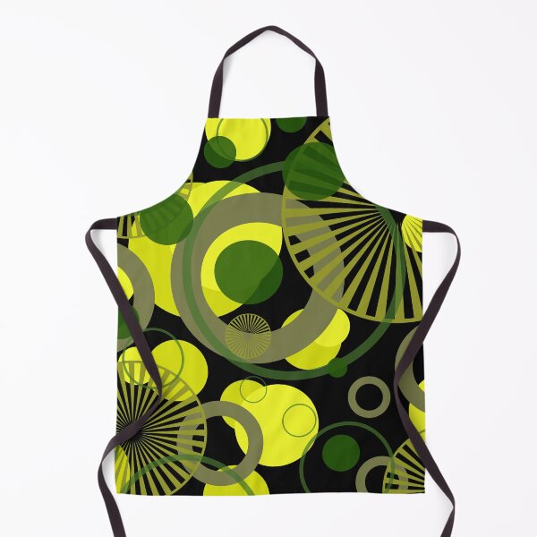 Item preview, Graphic Bubbles Rings Spirals Circles Pattern - green, yellow, olive, black designed and sold by Graphic-Color.