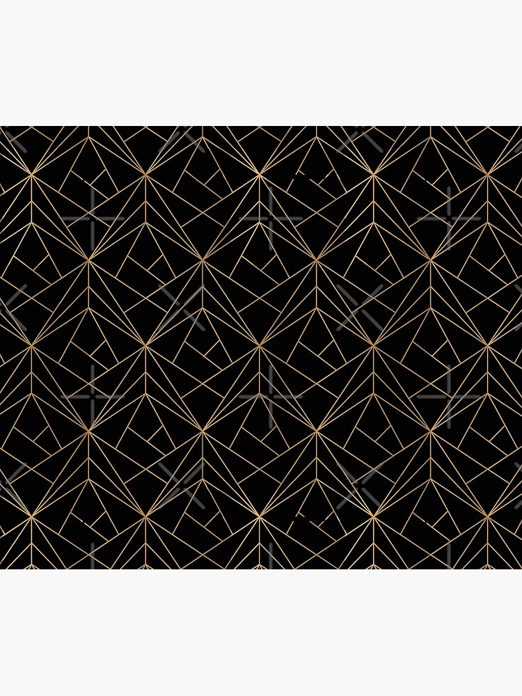 Thumbnail 6 of 6, Comforter, Black and Gold Geometric Pattern designed and sold by koovox.
