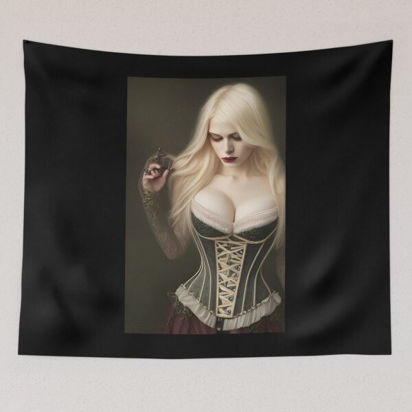 Item preview, Sexy Blonde Vampire corset Dress Seductress Artwork  Classic T-Shirt designed and sold by JimHardman.