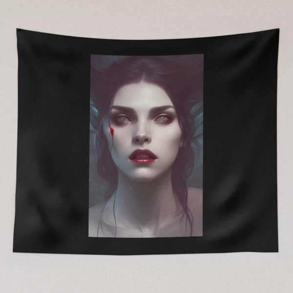 Item preview, Sexy Vampire Lady Seductress Dark Art Beautiful Artwork  Classic T-Shirt designed and sold by TraccSmith.