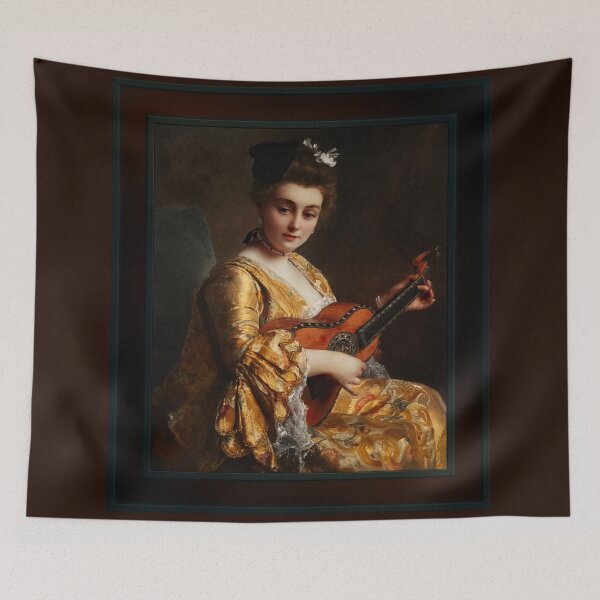 Item preview, Portrait Of A Young Lady Playing Guitar by Gustave Jacquet Remastered Xzendor7 Classical Art Old Masters Reproductions designed and sold by Xzendor7 Digital Art Creations.
