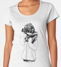 COLD (Black and White) - Sad Japanese Aesthetic Women's Premium T-Shirt