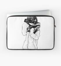 COLD (Black and White) - Sad Japanese Aesthetic Laptop Sleeve
