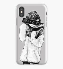 COLD (Black and White) - Sad Japanese Aesthetic iPhone Case