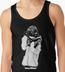 COLD (Black and White) - Sad Japanese Aesthetic Tank Top