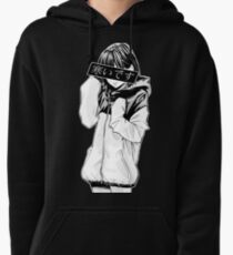 COLD (Black and White) - Sad Japanese Aesthetic Pullover Hoodie