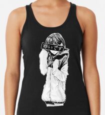 Camiseta con espalda nadadora FRÍO (blanco y negro) - Triste japonés estético