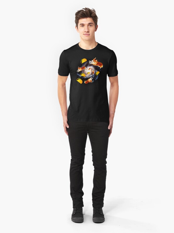 Alternate view of Corgi Taco Galaxy - Funny Corgi Slim Fit T-Shirt