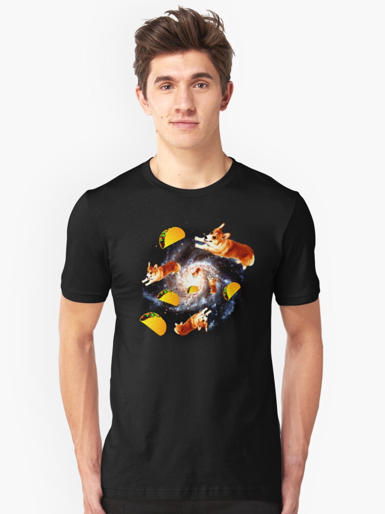 Alternate view of Corgi Taco Galaxy - Funny Corgi Slim Fit T-Shirt