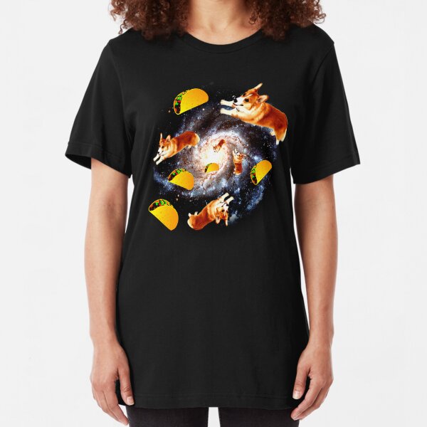 Corgi Taco Galaxy - Funny Corgi Slim Fit T-Shirt