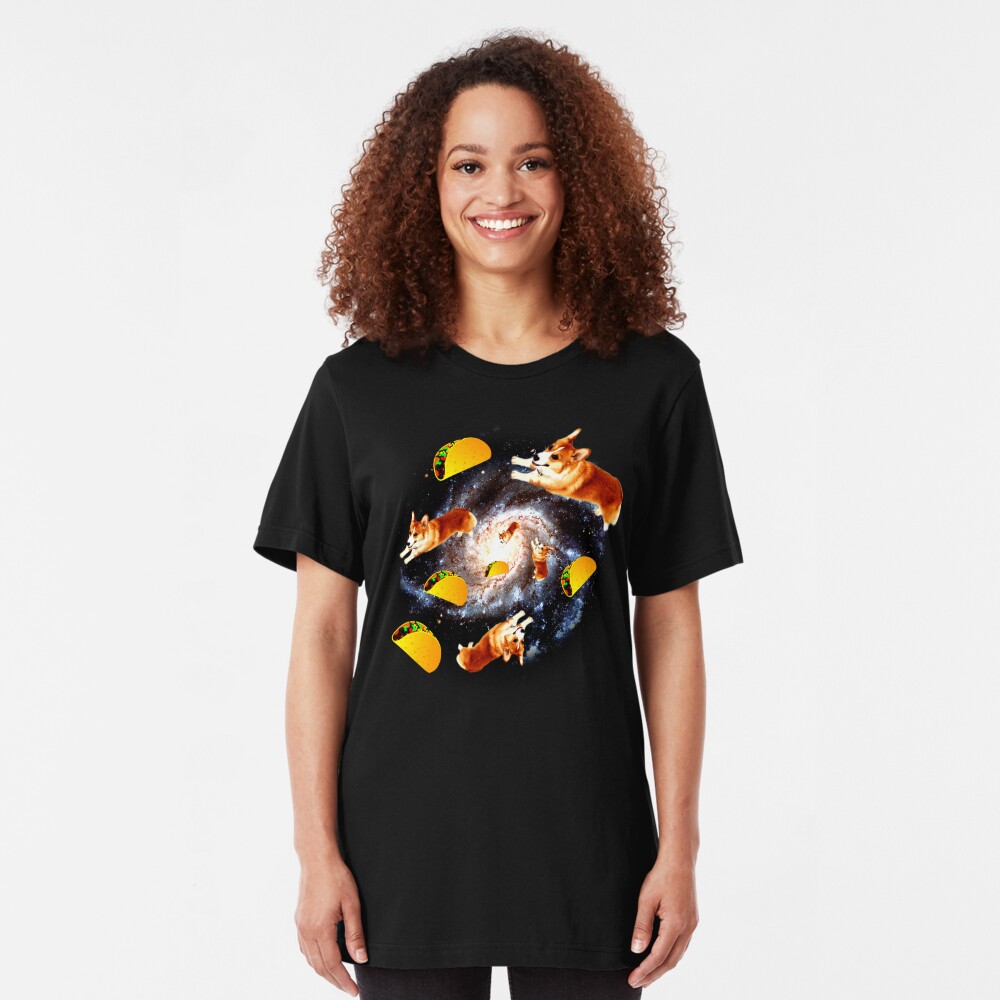 Corgi Taco Galaxy - Funny Corgi Slim Fit T-Shirt