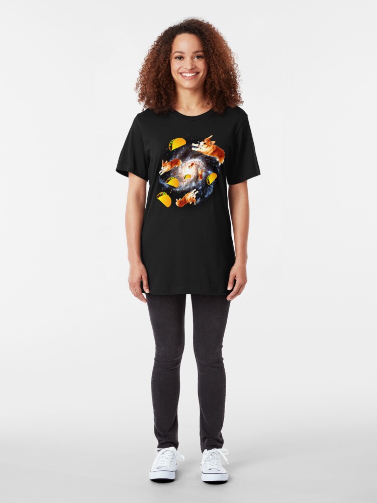 Alternate view of Corgi Taco Galaxy - Funny Corgi Slim Fit T-Shirt