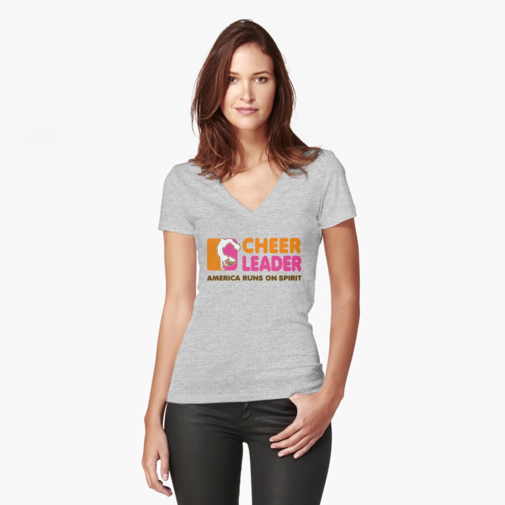 "Cheerleading TShirt Cheerleader America Runs On Spirit " Tshirt by