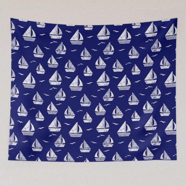 Item preview, Nautical Sail Boats Pattern designed and sold by HotHibiscus.