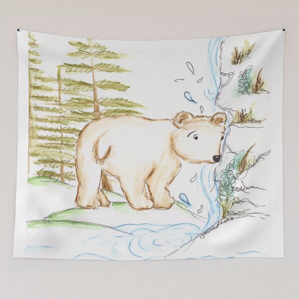 Item preview, forest teddy bear illustration designed and sold by JHmixedmedia.