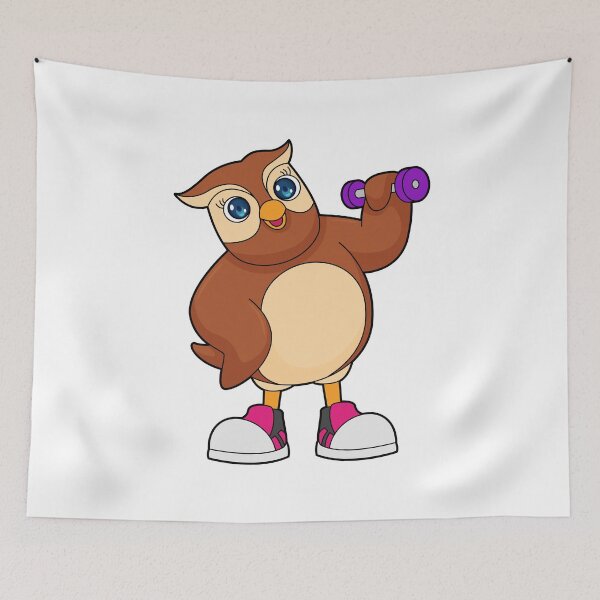 Item preview, Owl Bodybuilder Dumbbell Bodybuilding designed and sold by Snabdesign84.