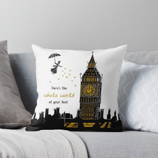Vista previa del artículo con la obra «Mary Poppins Todo el mundo a tus pies Linograbado», diseñado y vendido por Maddy Bennett.