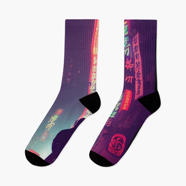 Item preview, JAPANESE YAKUZA CYBERPUNK NEO TOKIO CITY japanese neon lights dark purple designed and sold by DRK7DSGN.