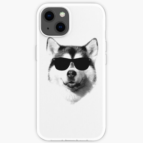 Cool Siberian Husky with Sunglasses iPhone Soft Case