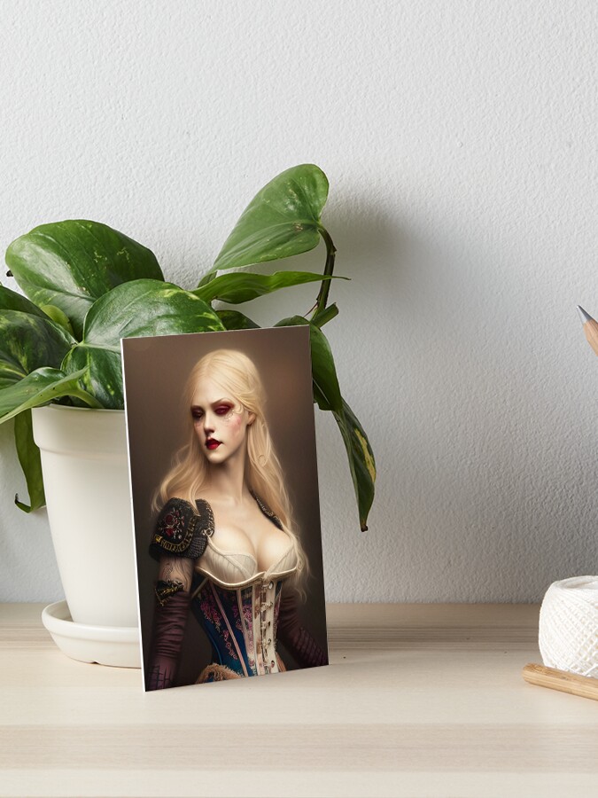 Sexy Blonde Vampire Corset Dress Alluring Dark Beautiful Artwork | Art  Board Print