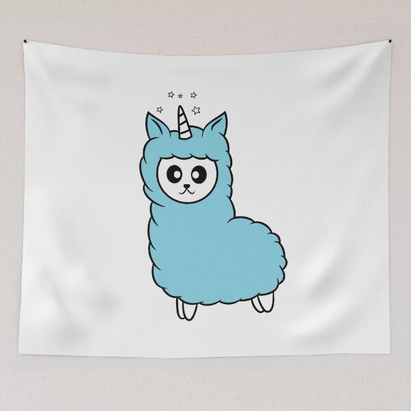 Item preview, Blue Unicorn Llama designed and sold by CreativeStrike.
