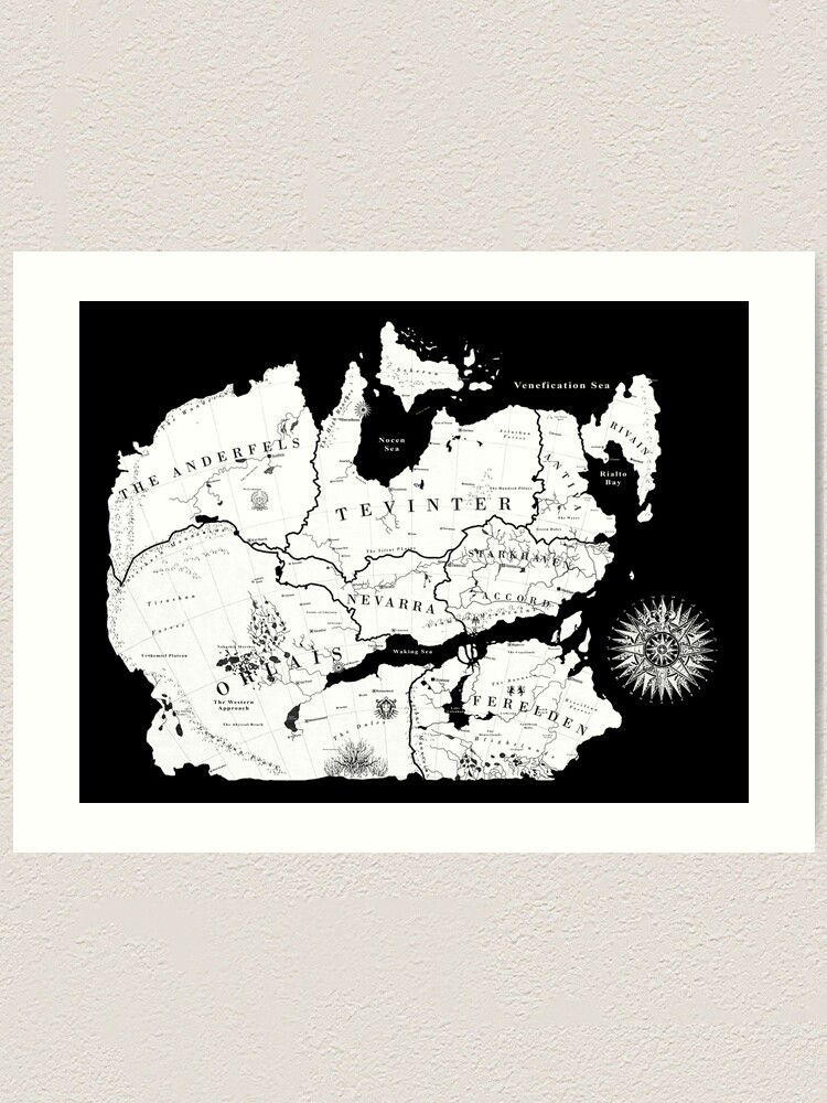 thedas map art print by noelle304 redbubble redbubble